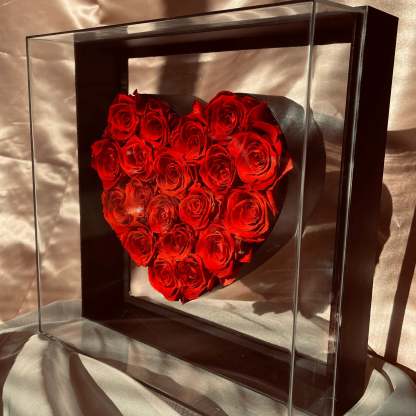 Preserved Rose Heart - Roses - Preserved Flowers - Heart Gift Box - Acrylic Rose Box - Forever Flower-ilovevango