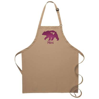 Mama Bear Apron Personalized Name Customizable Embroidered Kitchen Apron With Pockets And Adjustable Neck Perfect Mothers Day Gift For Her-ilovevango