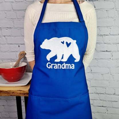 Mama Bear Apron Personalized Name Customizable Embroidered Kitchen Apron With Pockets And Adjustable Neck Perfect Mothers Day Gift For Her-ilovevango