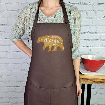 Mama Bear Apron Embroidered Custom Color Mom Kitchen Apron With Pockets And Adjustable Neck Durable Material Perfect Mothers Day Gift-ilovevango