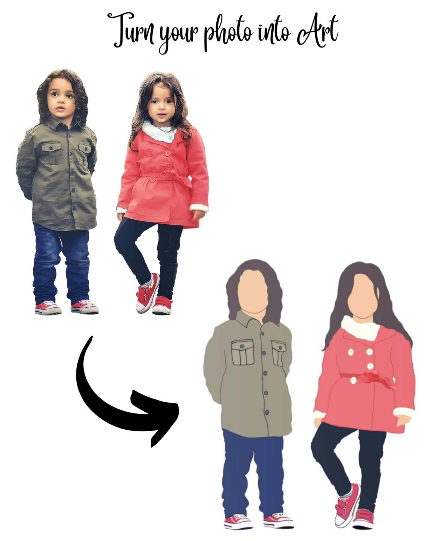 Custom Faceless Portraits-Custom Minimalist Portrait Phone Case-Custom Gifts