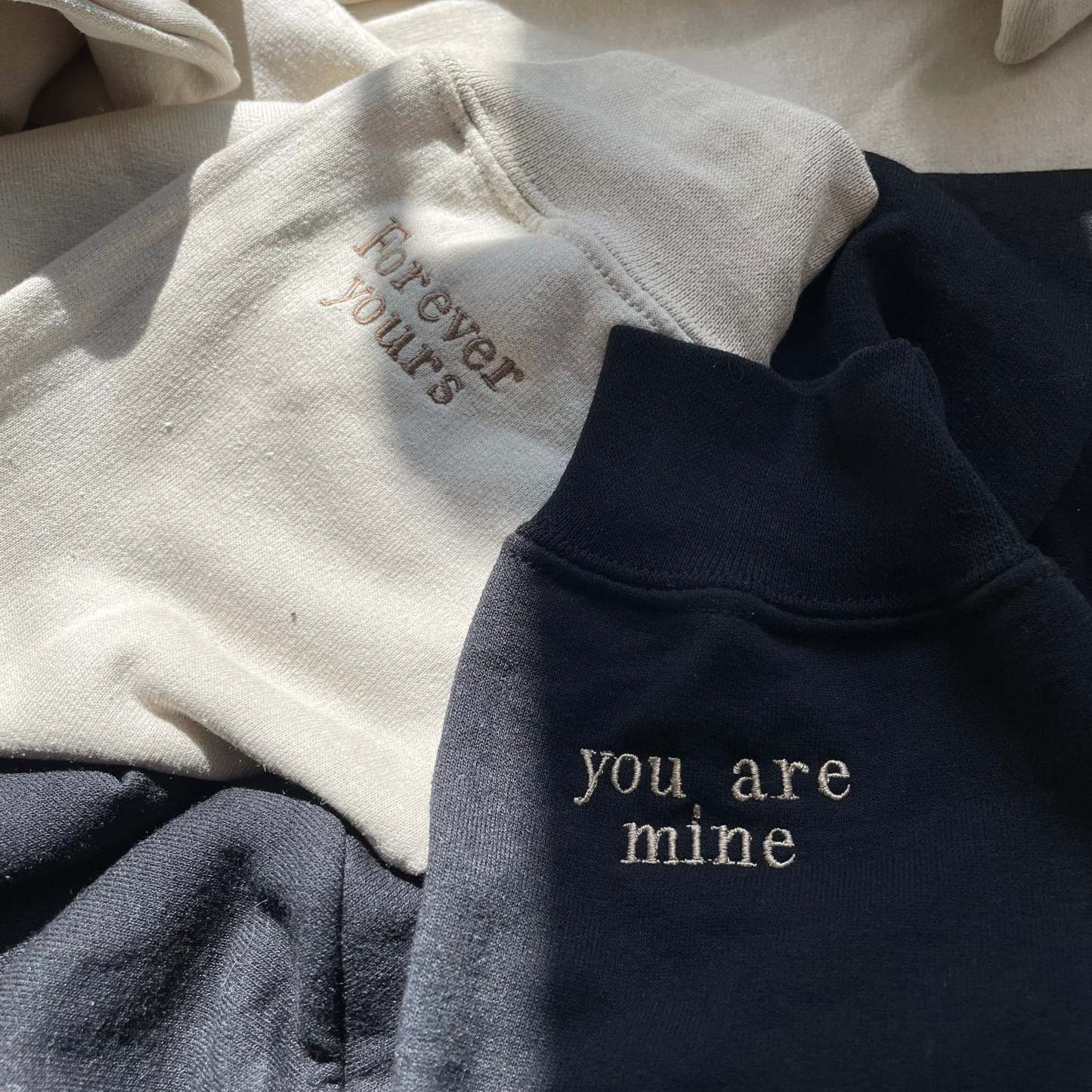 Custom personalised embroidered hoodie or sweatshirt crewneck, couple gifts anniversary gf/bf lgbtq birthday wedding gift matching hoodies-ilovevango