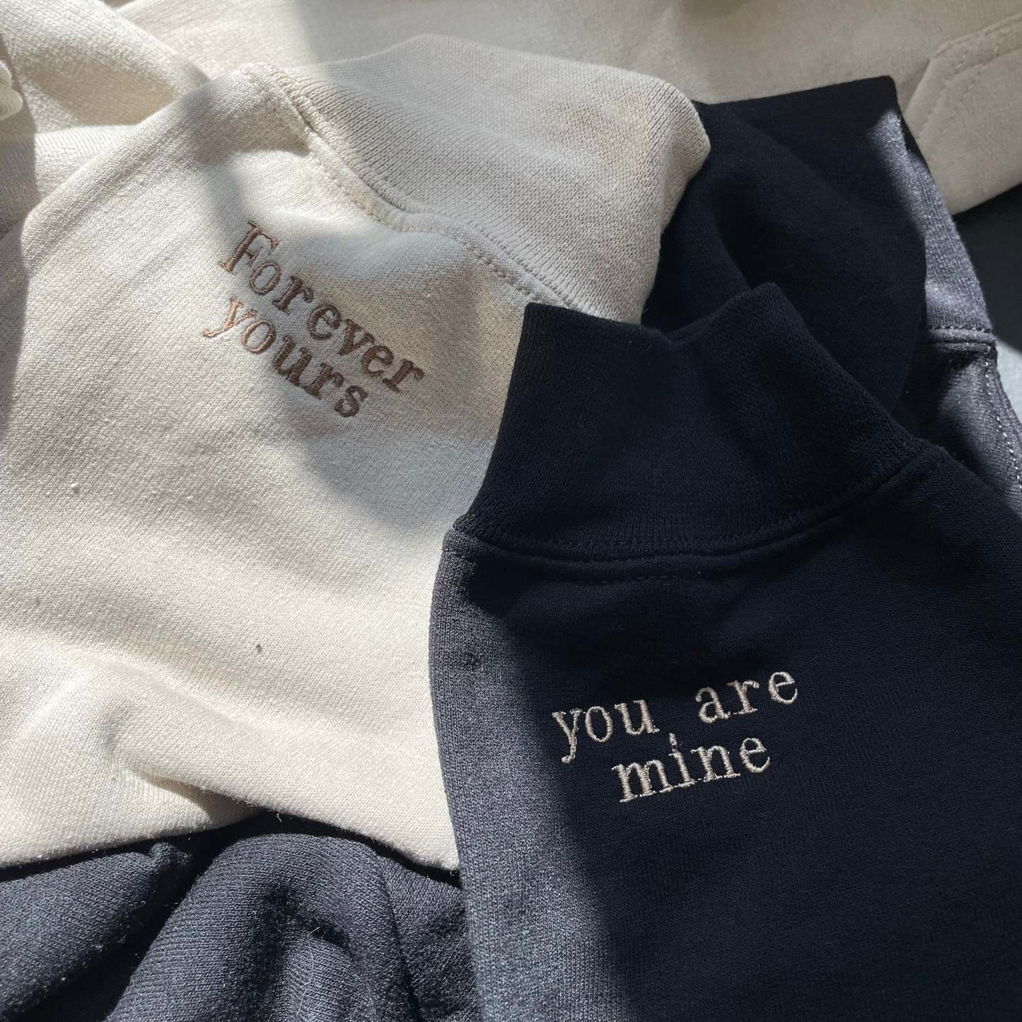 Custom personalised embroidered hoodie or sweatshirt crewneck, couple gifts anniversary gf/bf lgbtq birthday wedding gift matching hoodies-ilovevango