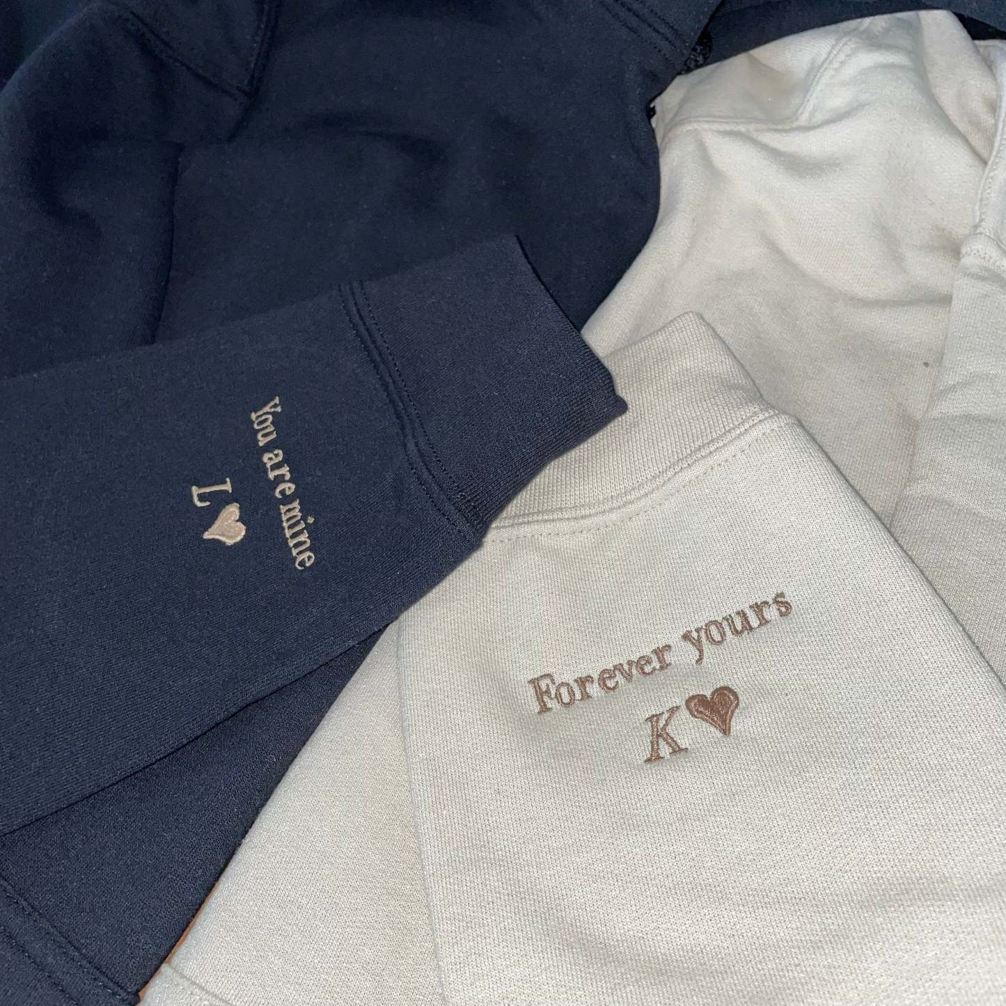 Custom personalised embroidered hoodie or sweatshirt crewneck, couple gifts anniversary gf/bf lgbtq birthday wedding gift matching hoodies-ilovevango