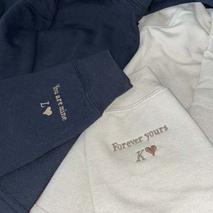Custom personalised embroidered hoodie or sweatshirt crewneck, couple gifts anniversary gf/bf lgbtq birthday wedding gift matching hoodies-ilovevango
