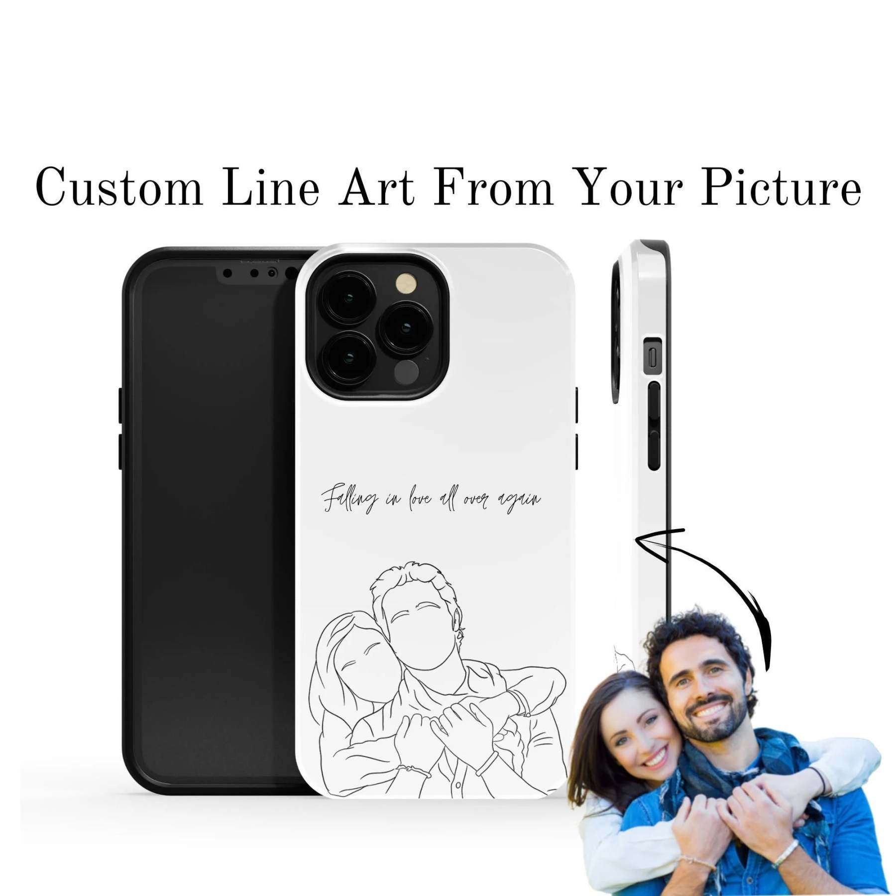 Custom Line Art From Photo Phone Case Personalized Gift