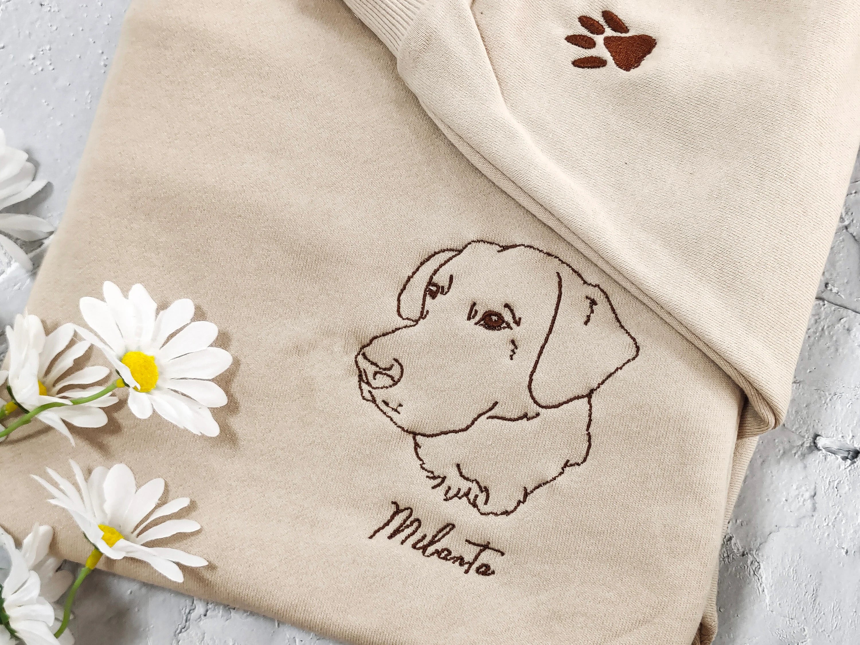 Custom Pet Embroidered Sweatshirt,Custom Dog Portrait,Embroidered Sweatshirt,Custom Pet Gifts
