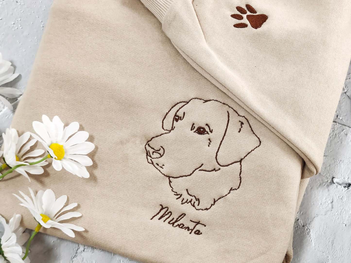 Custom Pet Embroidered Sweatshirt,Custom Dog Portrait,Embroidered Sweatshirt,Custom Pet Gifts