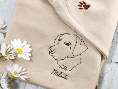 Custom Pet Embroidered Sweatshirt,Custom Dog Portrait,Embroidered Sweatshirt,Custom Pet Gifts