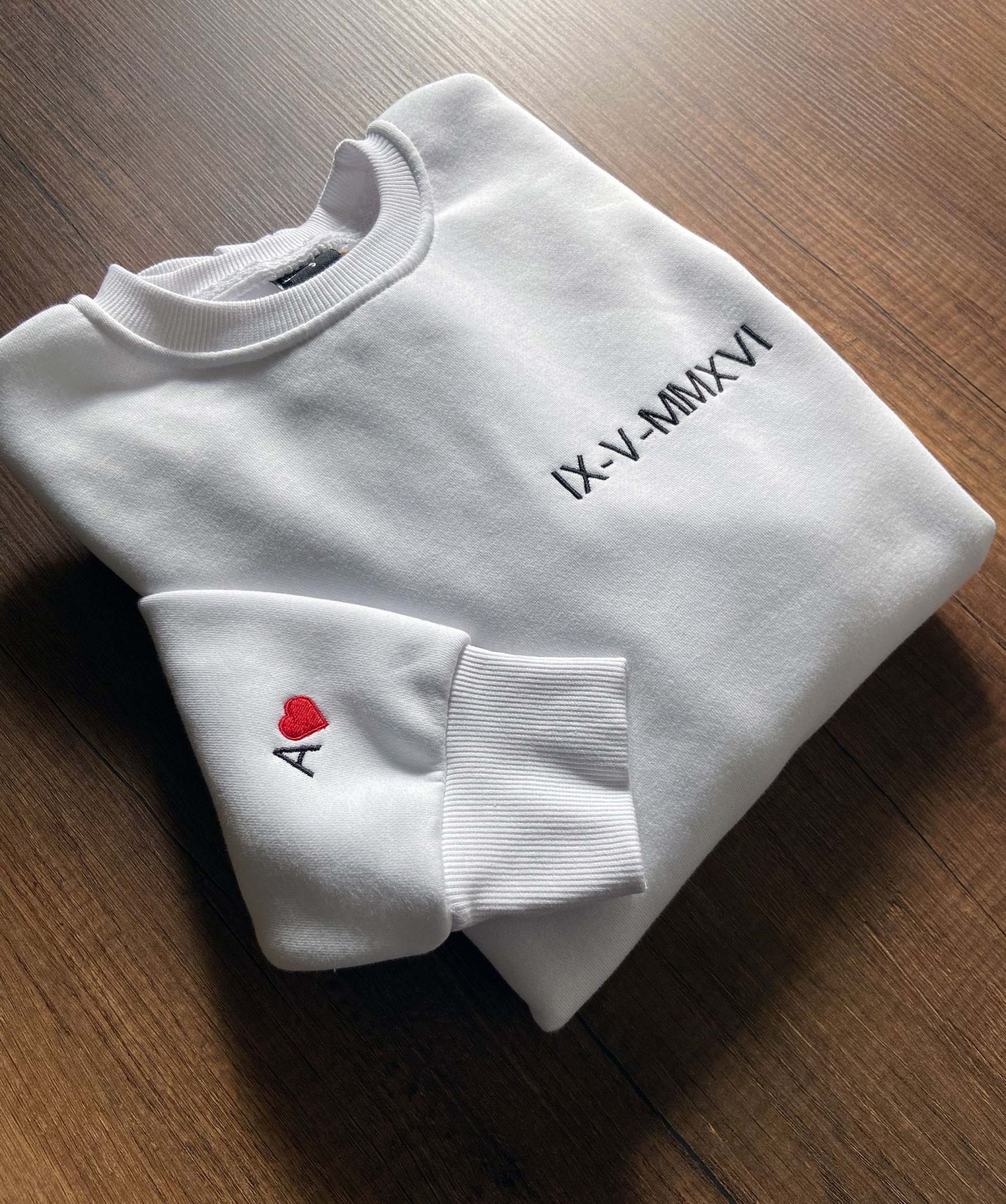 Roman Numeral Hoodie, Couple Sweatshirt, Personalized Embroidered Sweatshirt, Embroidery Sweatshirt, Couple Love Custom Sweatshirt-ilovevango