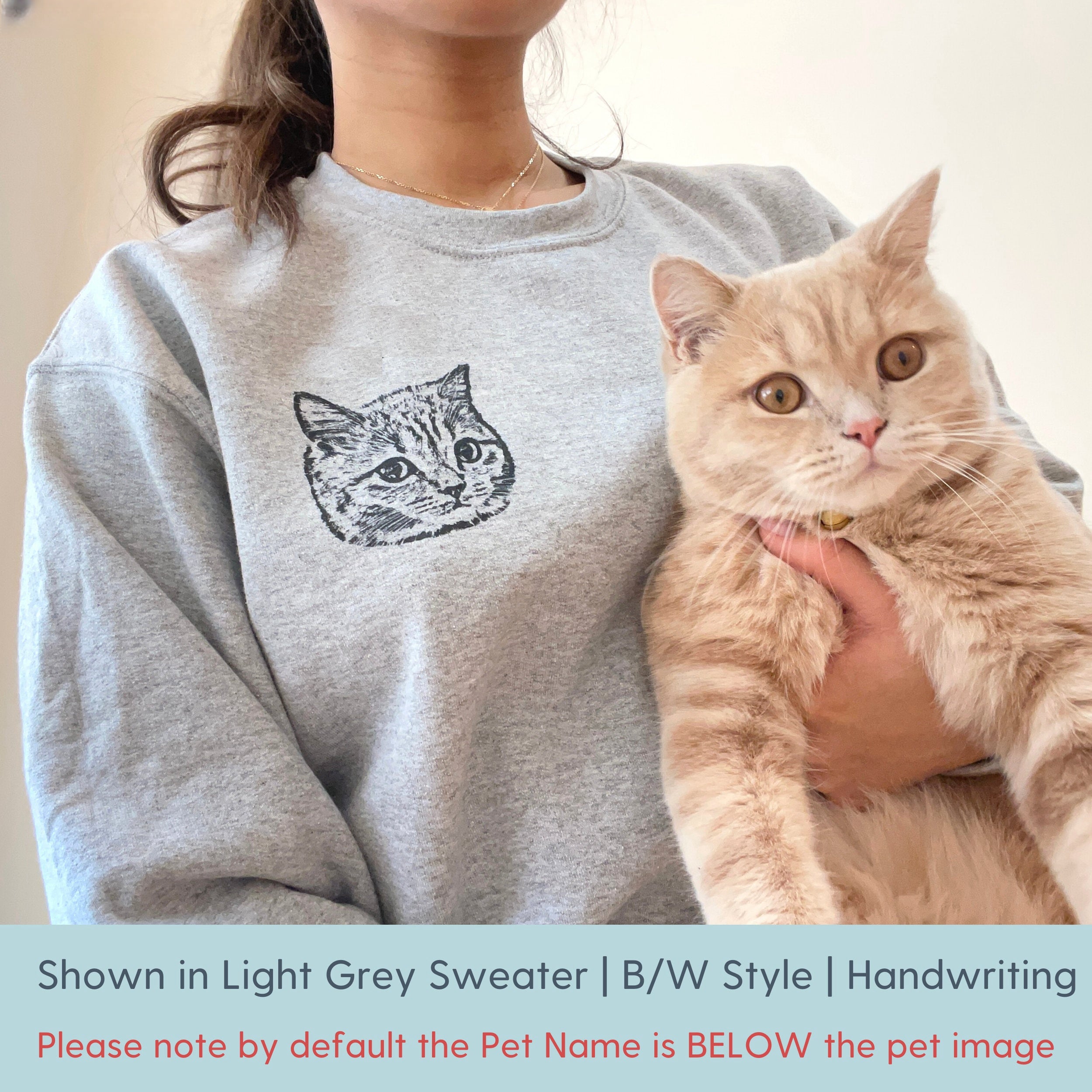 Custom Pet Sweater Using Pet Photo + Name Custom Dog Portrait Sweater Personalized Dog Pullover Dog Sweatshirt Dog Mom Gift Custom Cat Shirt-ilovevango
