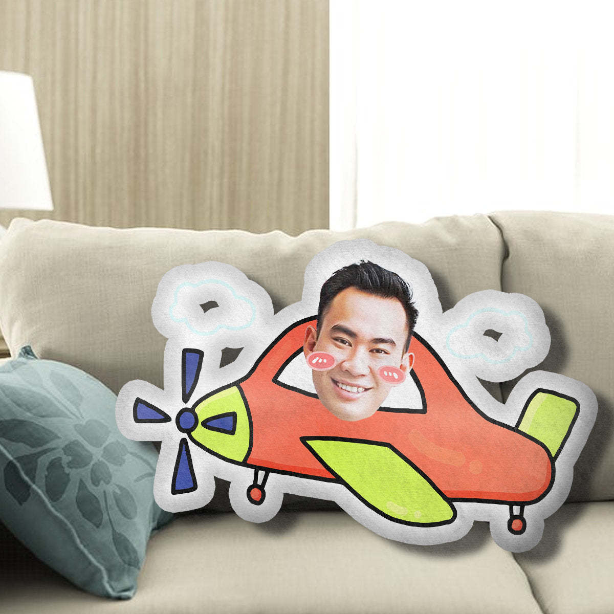 Custom Face Photo Pillow in Funny Idea Shape - Personalized 3D Photo Face Pillow - Custom Photo Pillow & Human Pillow-ilovevango