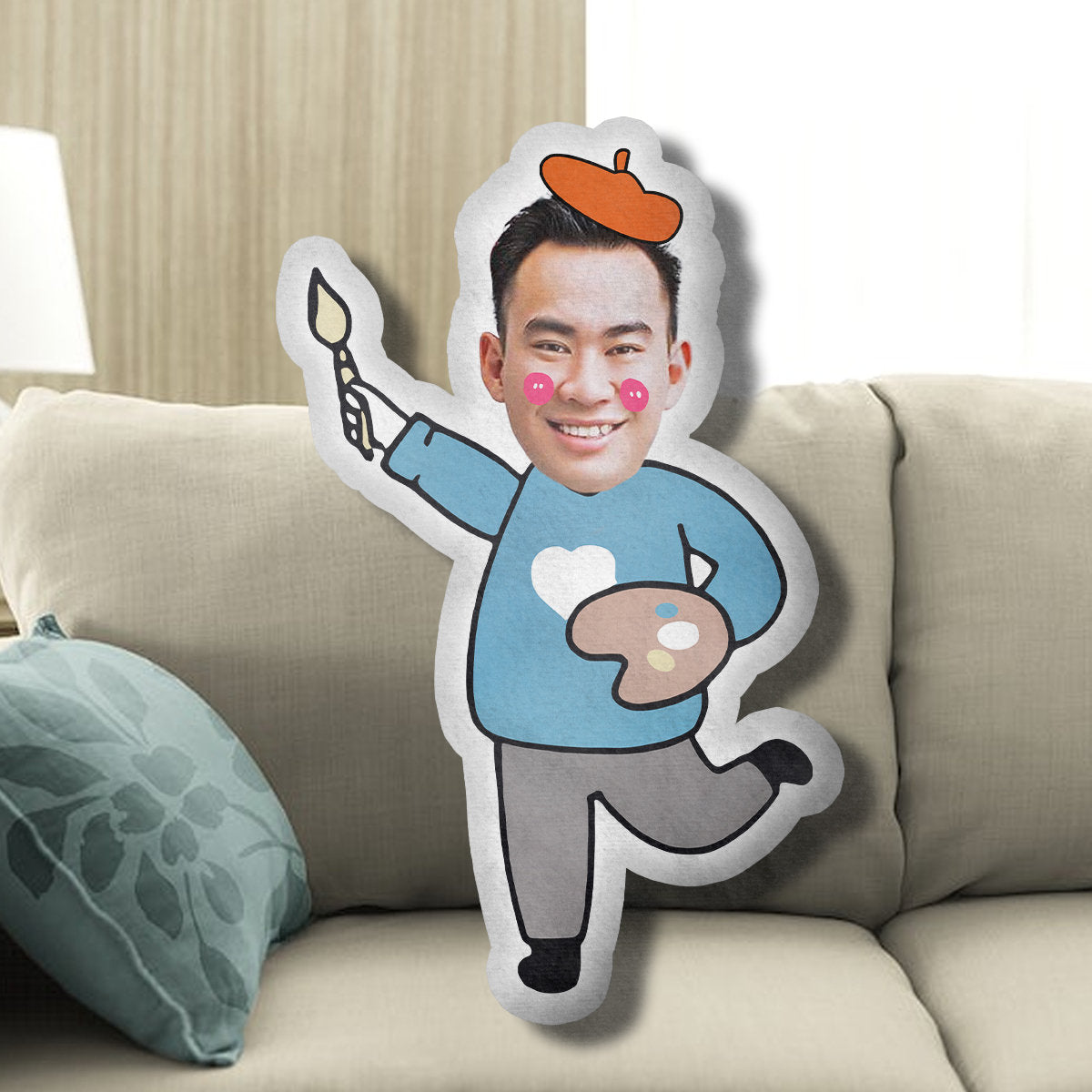 Custom Face Photo Pillow in Funny Idea Shape - Personalized 3D Photo Face Pillow - Custom Photo Pillow & Human Pillow-ilovevango