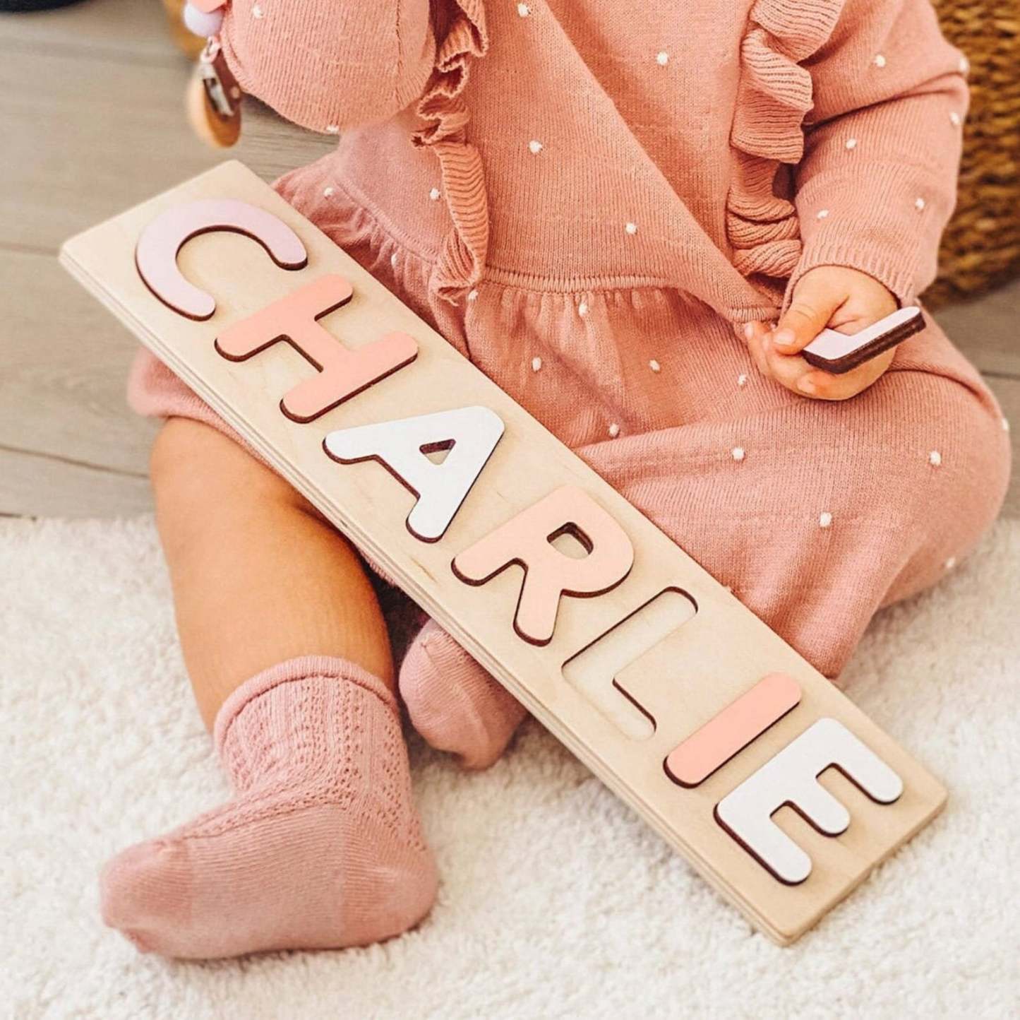Personalized Name Puzzle With Pegs Gifts for Kids Wooden Toys Baby Shower Custom Toddler Toys