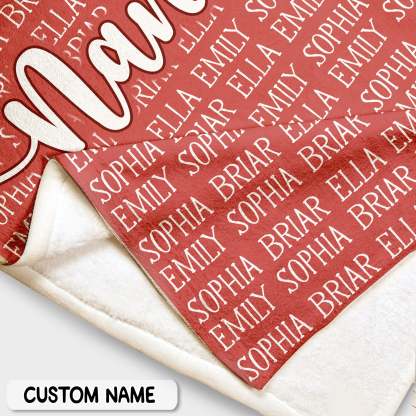 Personalized Grandma Blanket, Mothers Day Gift for Grandma, Nana Gift, Personalized Blanket for Grandma, Nana Blanket with Grandkids Names-ilovevango
