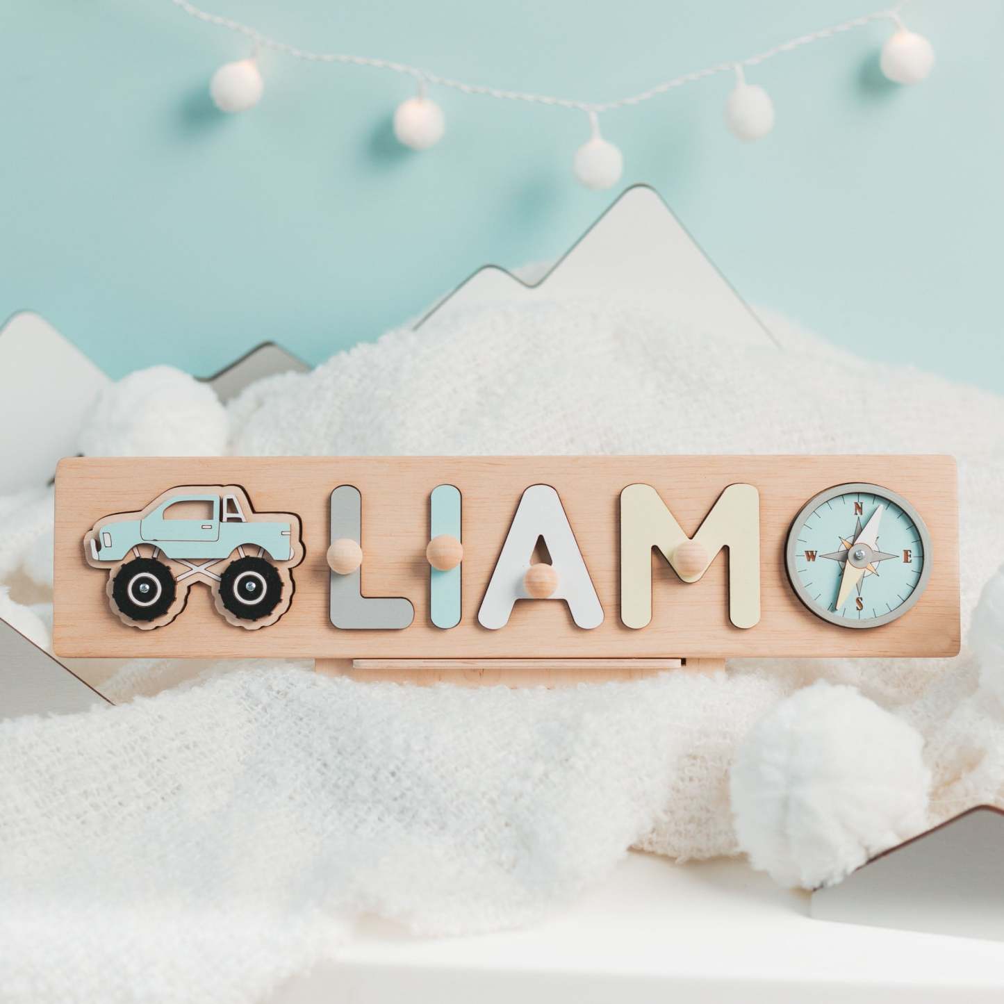 Personalized Name Puzzle With Pegs Gifts for Kids Wooden Toys Baby Shower Custom Toddler Toys