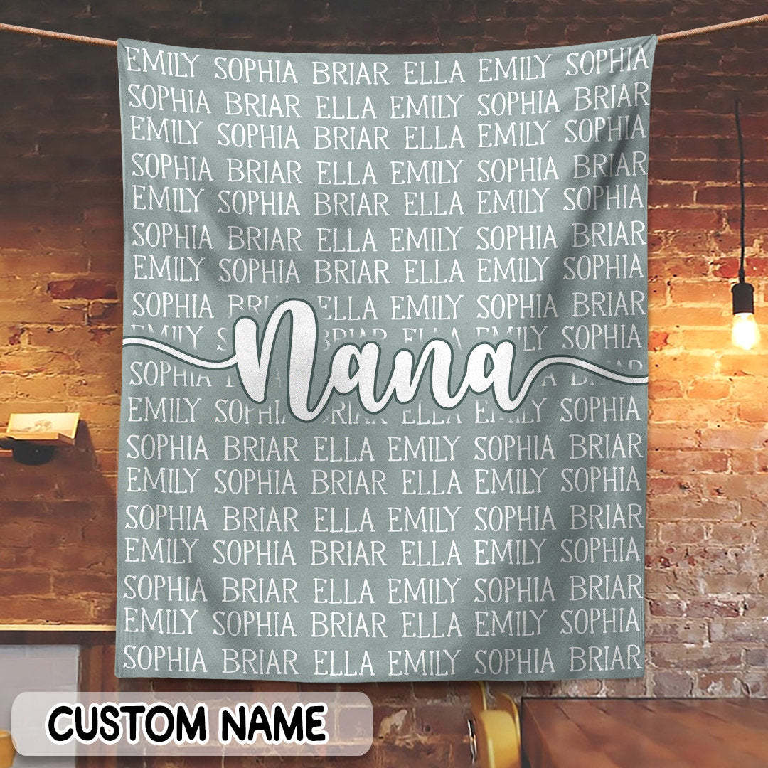 Personalized Grandma Blanket, Mothers Day Gift for Grandma, Nana Gift, Personalized Blanket for Grandma, Nana Blanket with Grandkids Names-ilovevango