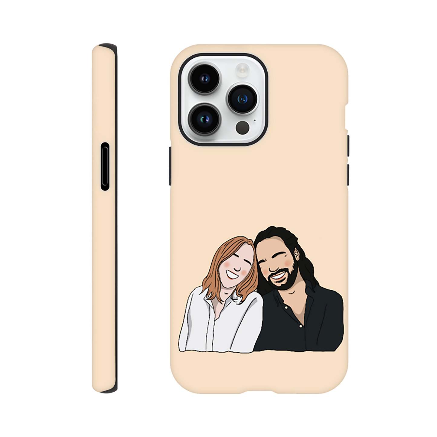Custom Phone Case | Couple Portrait | Faceless Portrait Print | Digital Portrait | Personalised Photo | Custom Pet Phone Case | Tough Case-ilovevango