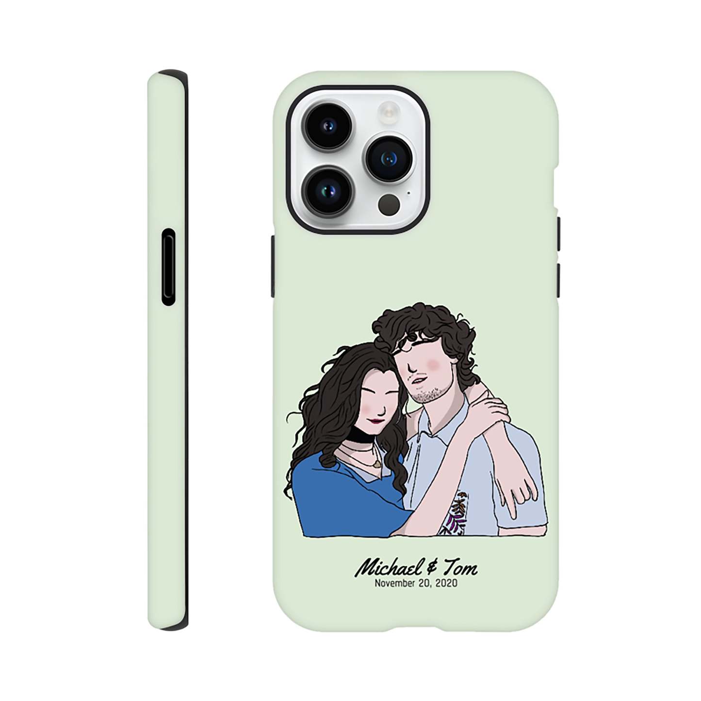 Custom Phone Case | Couple Portrait | Faceless Portrait Print | Digital Portrait | Personalised Photo | Custom Pet Phone Case | Tough Case-ilovevango