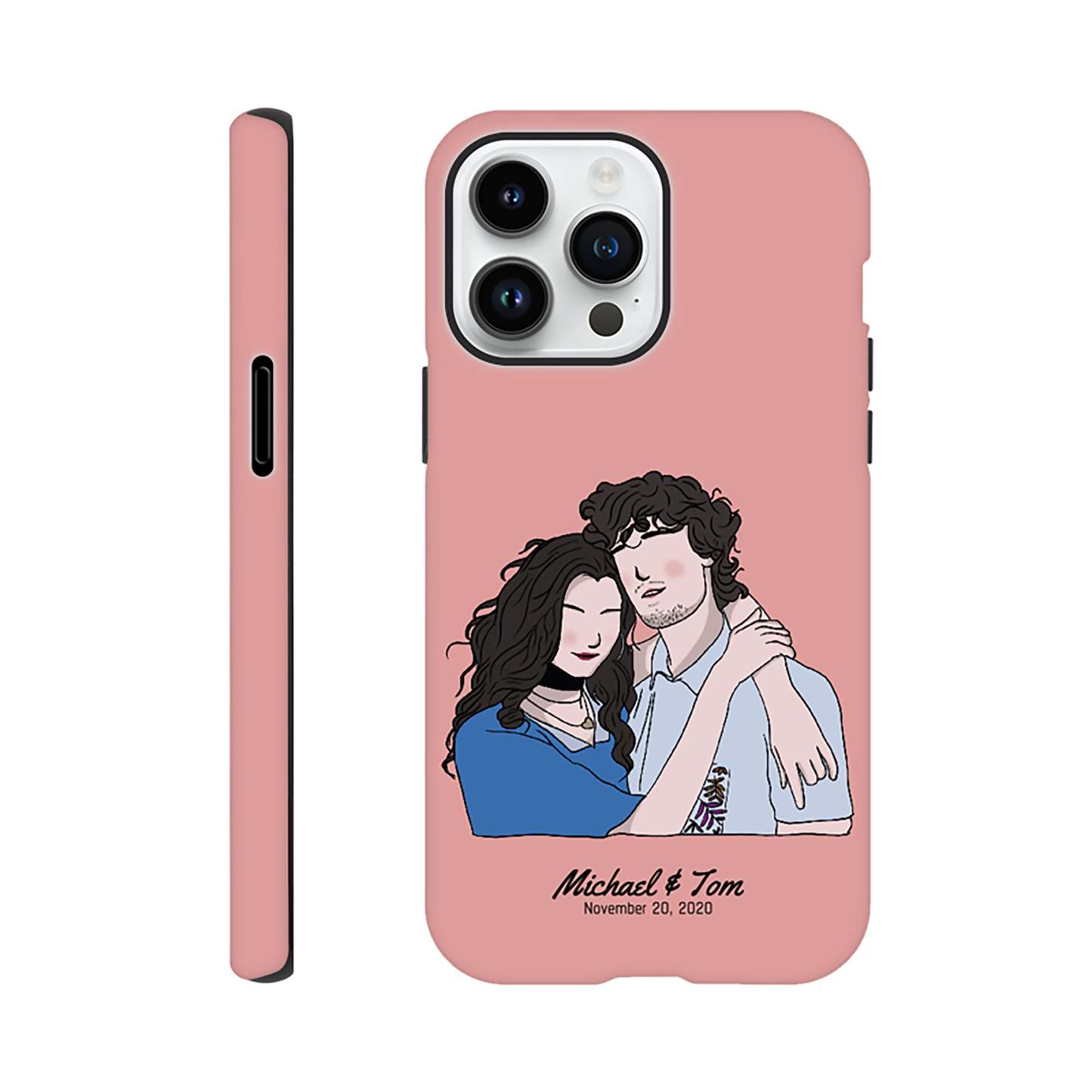 Custom Phone Case | Couple Portrait | Faceless Portrait Print | Digital Portrait | Personalised Photo | Custom Pet Phone Case | Tough Case-ilovevango