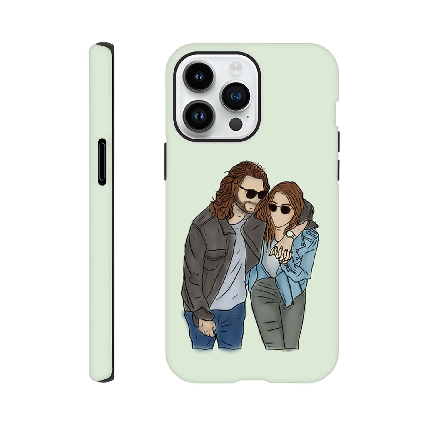 Custom Phone Case | Couple Portrait | Faceless Portrait Print | Digital Portrait | Personalised Photo | Custom Pet Phone Case | Tough Case-ilovevango