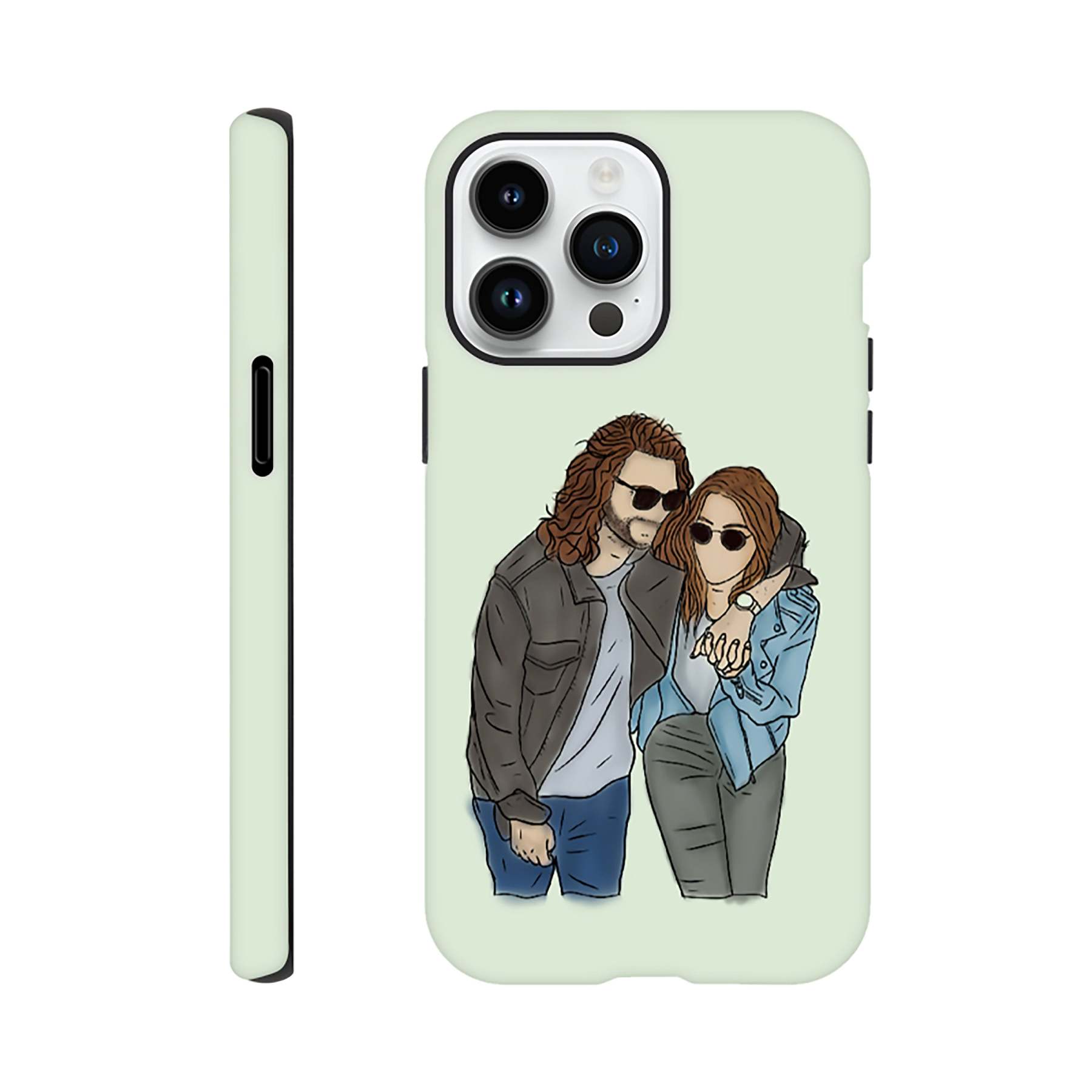 Custom Phone Case | Couple Portrait | Faceless Portrait Print | Digital Portrait | Personalised Photo | Custom Pet Phone Case | Tough Case-ilovevango