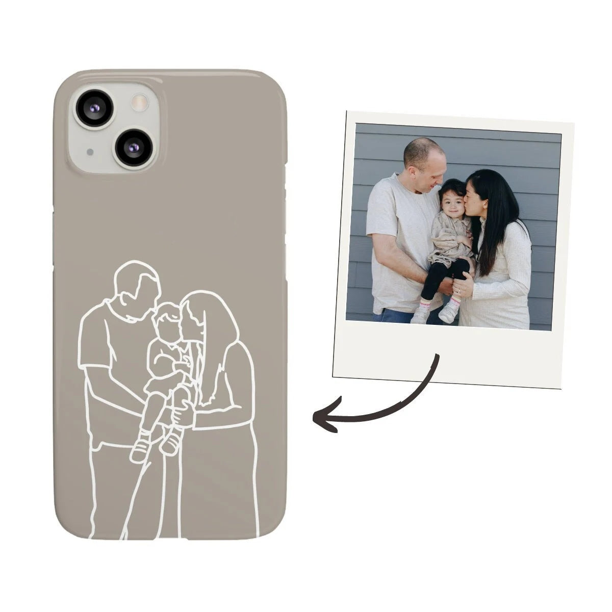 Custom Line Art Phone Case, Personalized Couple Illustration from Photo, Matching Custom Phone Cases, Adorable Gift Boyfriend or Girlfriend-ilovevango