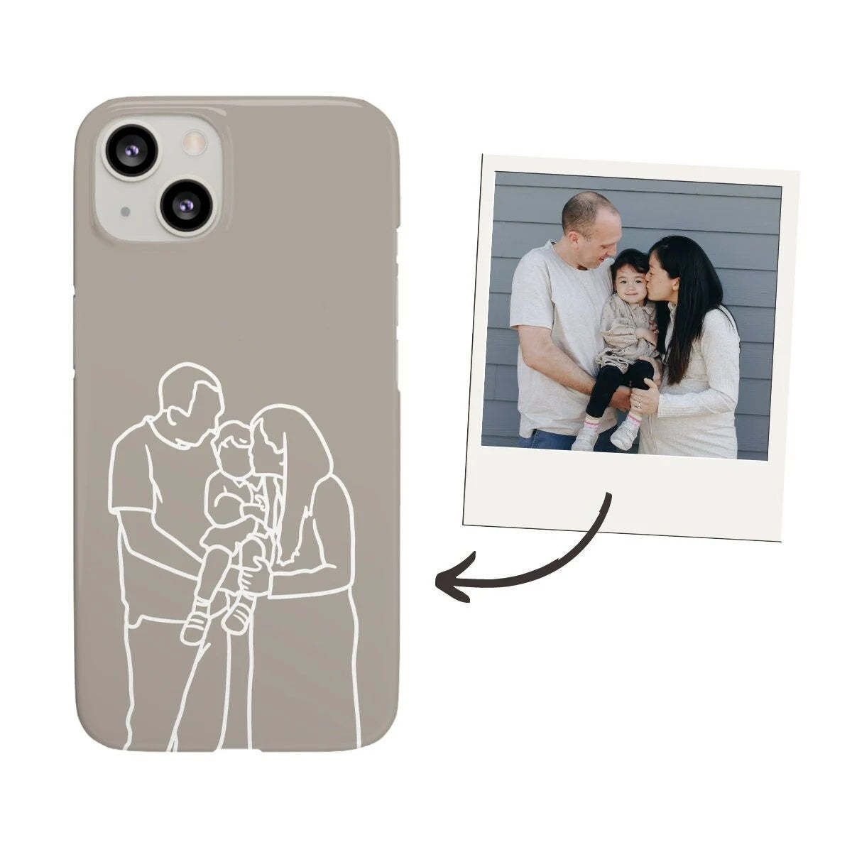 Custom Line Art Phone Case, Personalized Couple Illustration from Photo, Matching Custom Phone Cases, Adorable Gift Boyfriend or Girlfriend-ilovevango