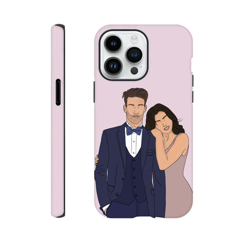 Custom Phone Case | Couple Portrait | Faceless Portrait Print | Digital Portrait | Personalised Photo | Custom Pet Phone Case | Tough Case-ilovevango