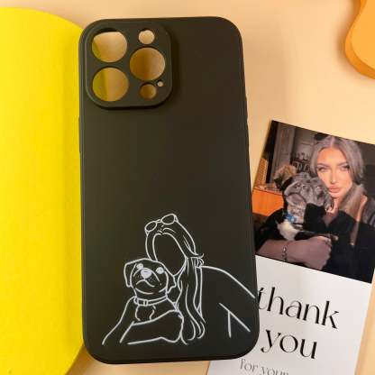 Custom Line Art Phone Case | Personalised Case | Matching Phone Case For Couples |Custom Illustration Phone Cases From Photo-ilovevango