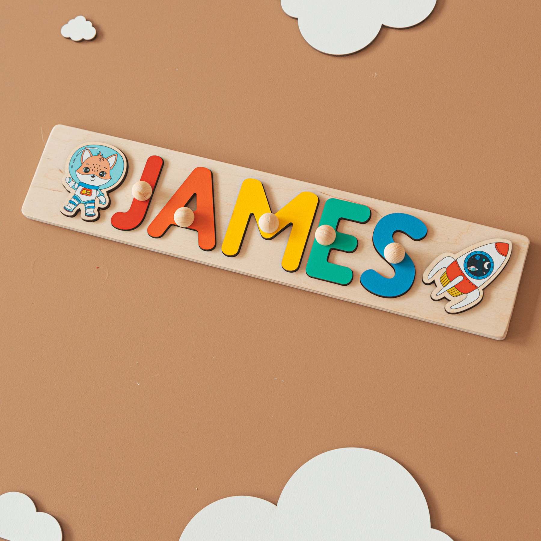 Personalized Name Puzzle With Pegs Gifts for Kids Wooden Toys Baby Shower Custom Toddler Toys