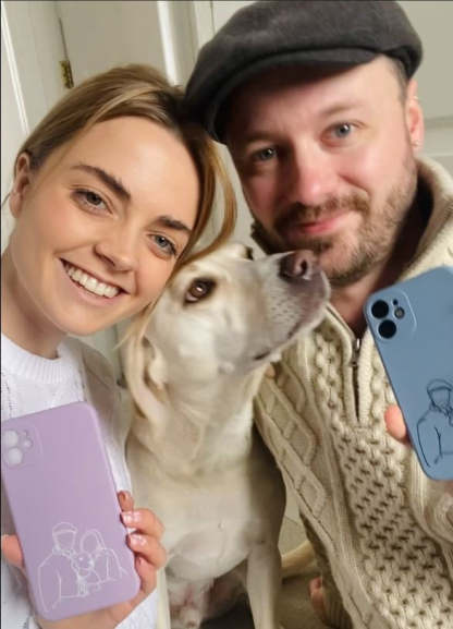 Custom Line Art Phone Case | Personalised Case | Matching Phone Case For Couples |Custom Illustration Phone Cases From Photo-ilovevango