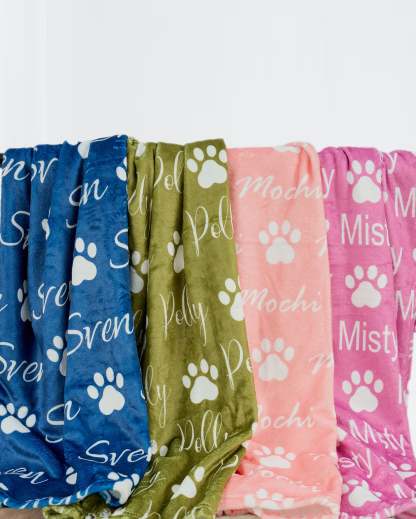 Custom Blanket For Dog, Puppy Name Blanket, Cat Plush Blanket, Dog Name Blanket, Gift For Dog Lover-ilovevango