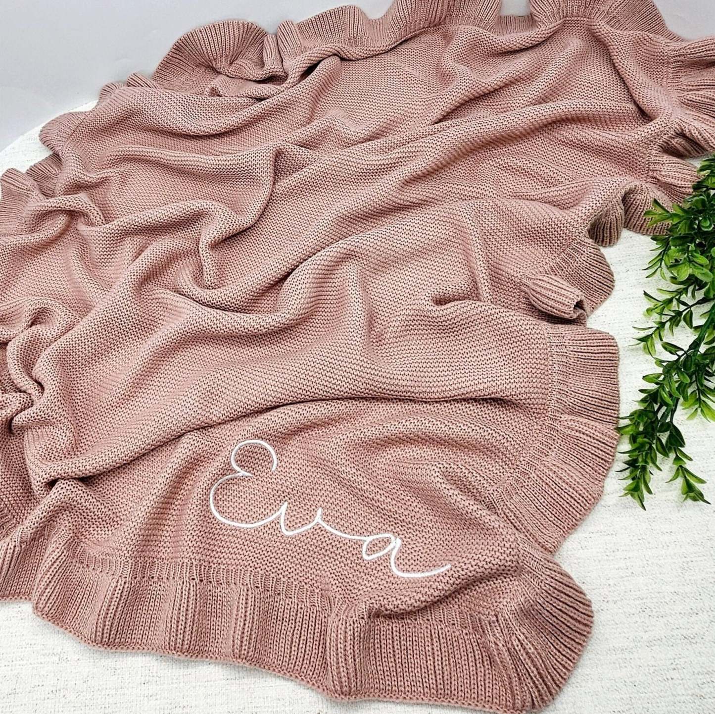 Baby blanket /Embroidered Blanket / Soft Custom Personalized baby blanket / Embroidered Knitted Baby Blanket / Soft Custom Baby Shower Gift-ilovevango