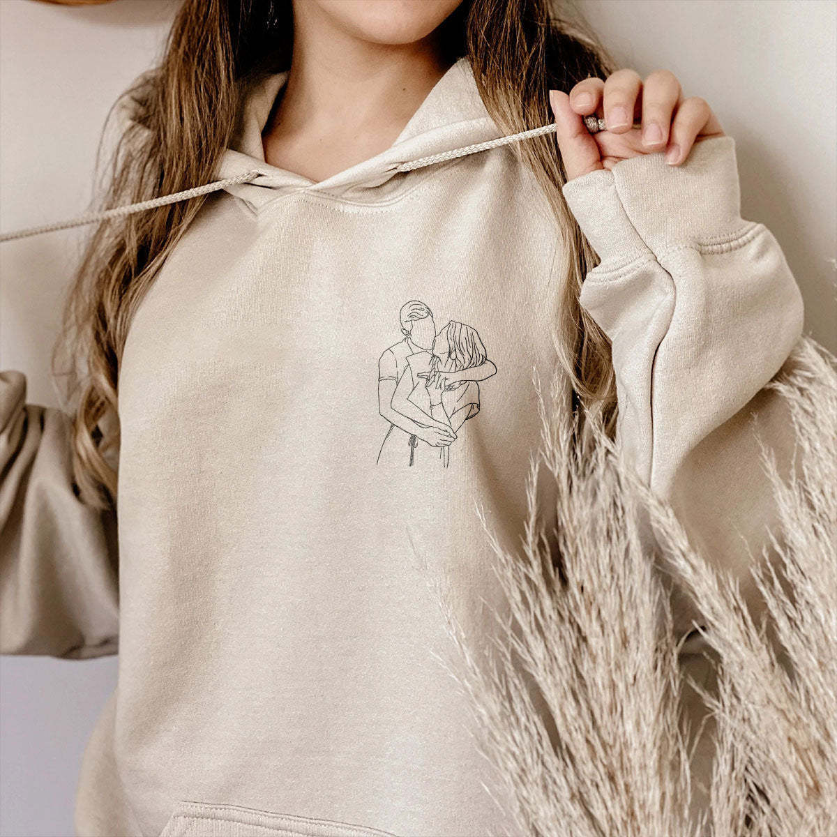 Custom Portrait From Photo Hoodie, Couple Outline Photo Sweatshirt, Custom Line Art Photo Hoodies, Couple Hoodies, Valentines Day Sweats-ilovevango