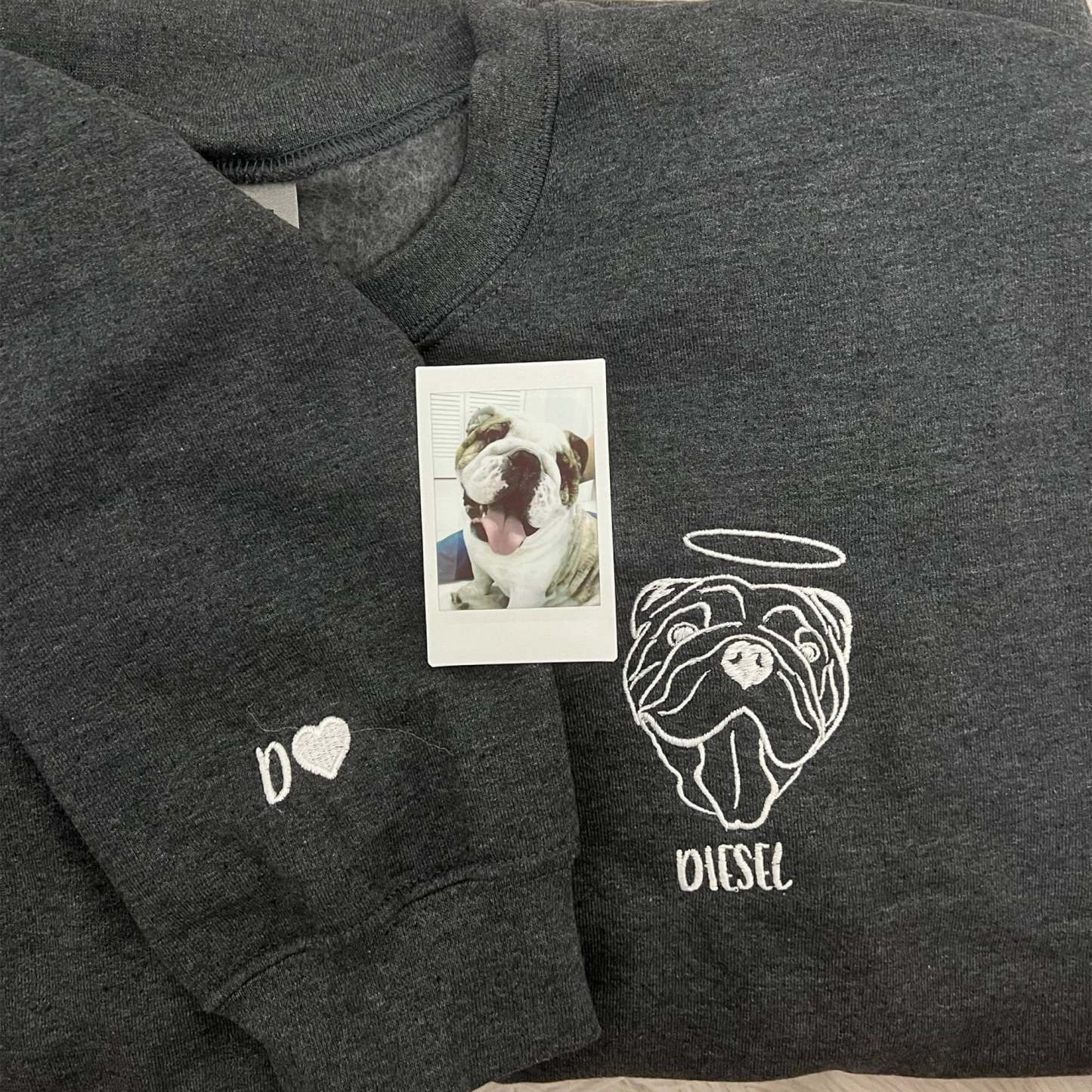 Personalized Embroidered Pet Crewneck| Custom Portrait Pet from photo Hoodie | Embroidered Pet Sweatshirt | Cat Mom Gift | Dog Lover Gift-ilovevango