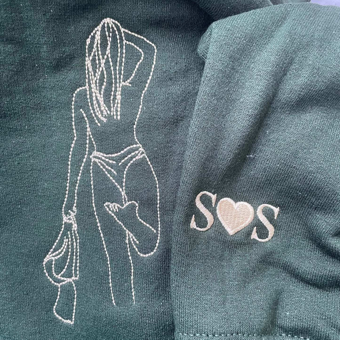 Custom Spicy Embroidery Sweatshirt, Personalized Embroidered Spicy Hoodie with Line Art Photo Sweatshirt, Valentine Gift for Him-ilovevango