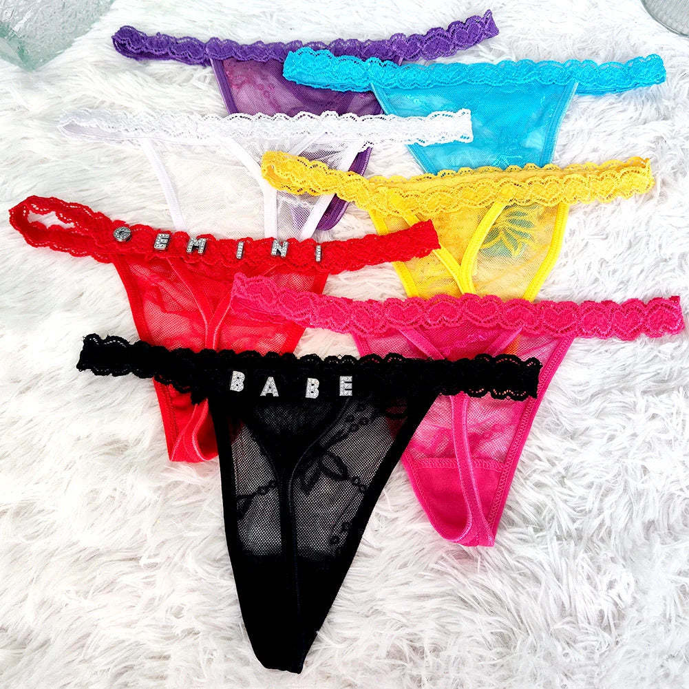 Custom Crystalized Thong Personalized Thong with Name