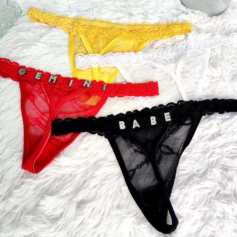 Custom Crystalized Thong Personalized Thong with Name