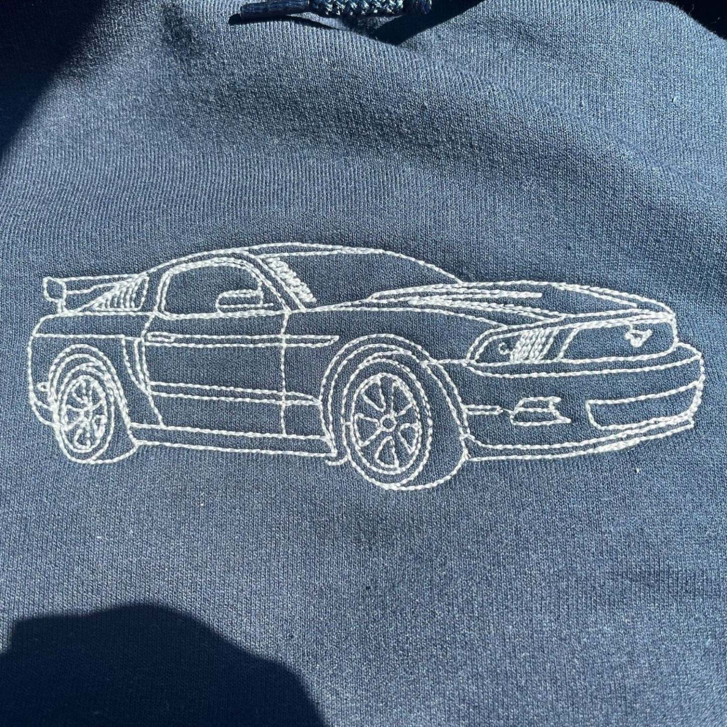 Custom Embroidered Car Outline Sweatshirt From Your Photo, Embroidered Car Hoodie, Custom Car Sweater, Car Lover Hoodie or Tee-ilovevango