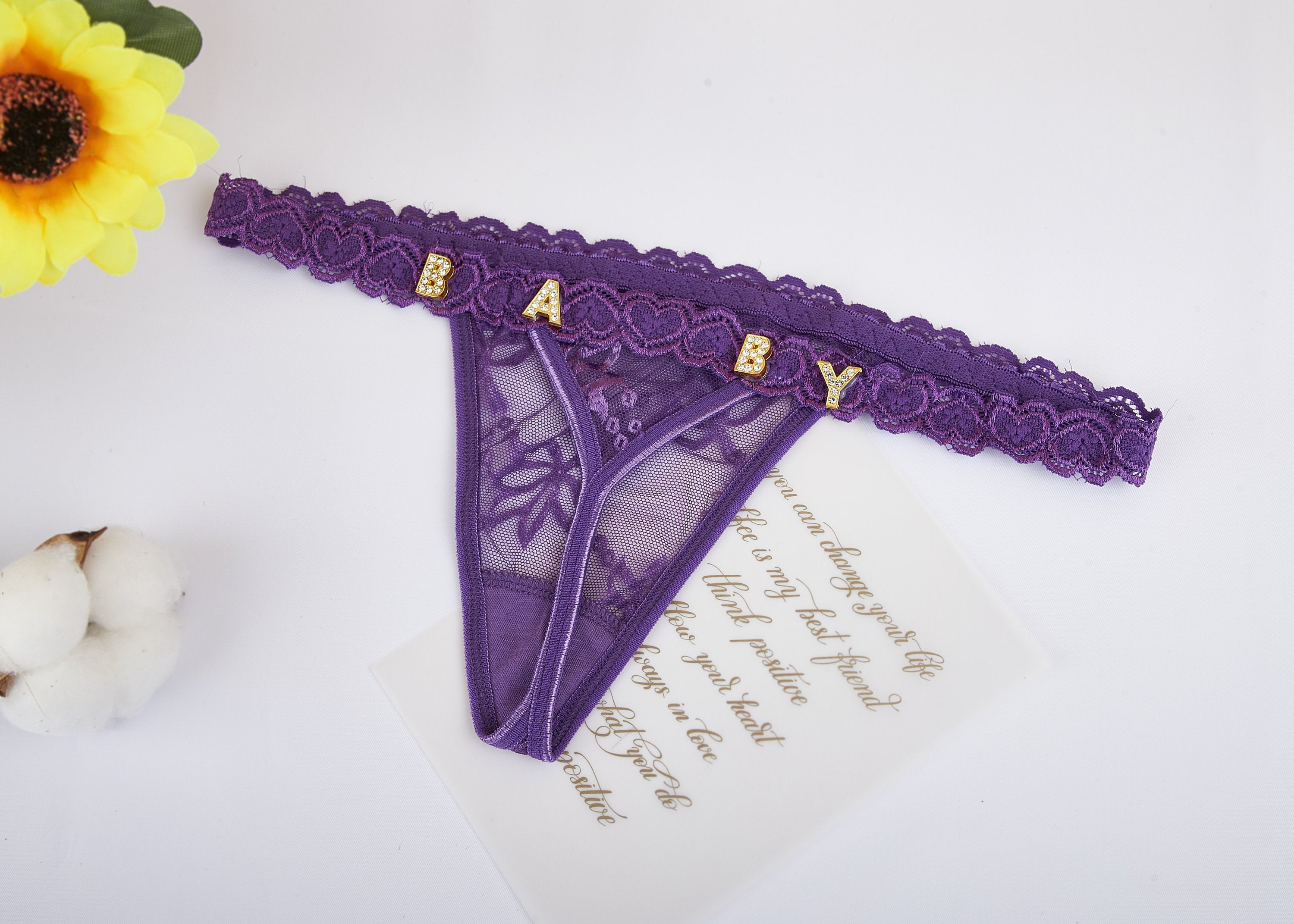 Custom Crystalized Thong Personalized Thong with Name
