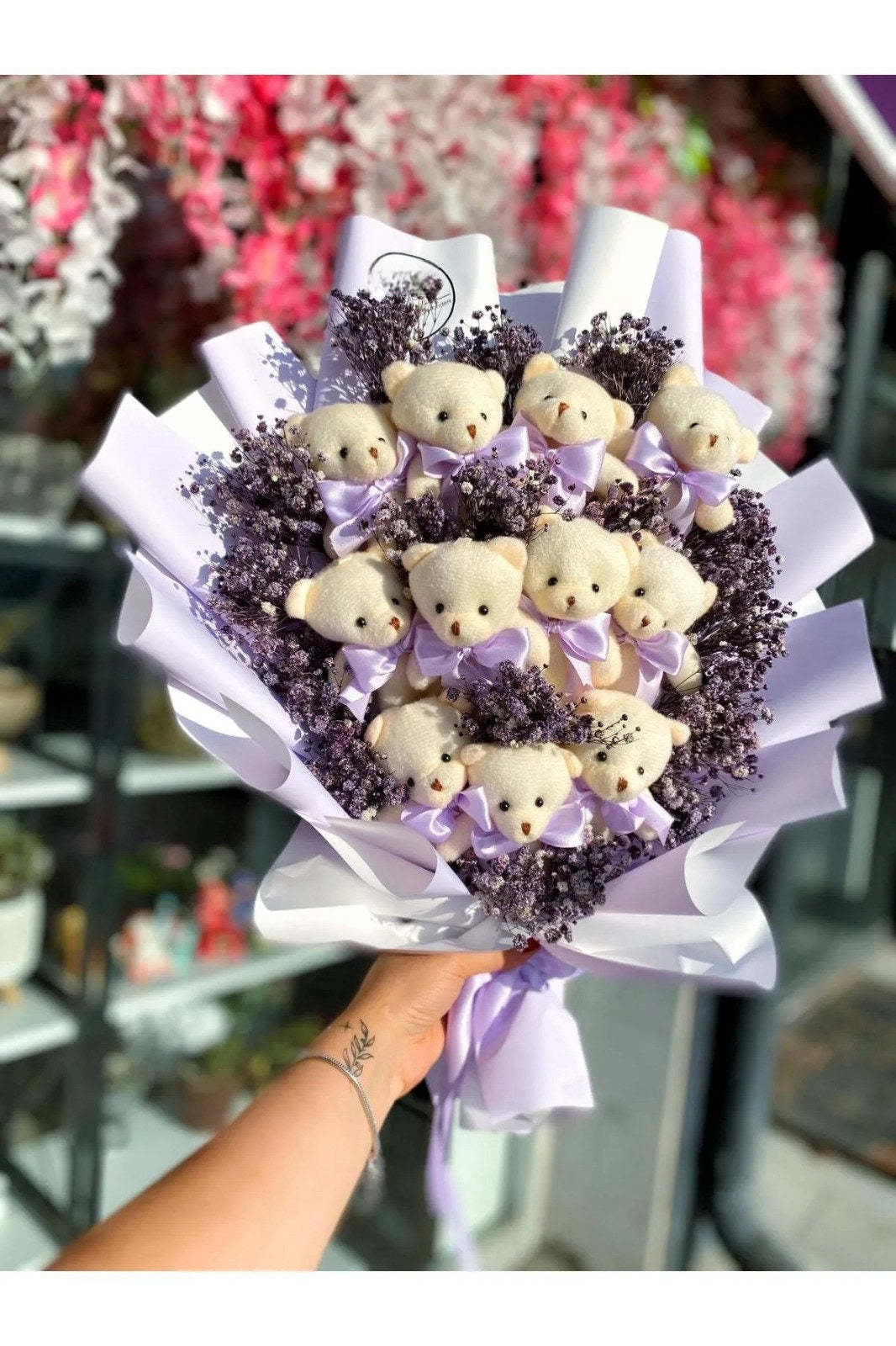 Little Bear Flowers, Plush Bear Flower Bouquet, Love Bear Flower Bouquet