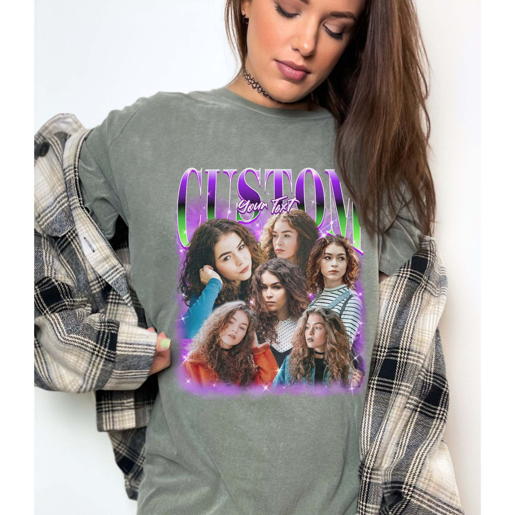 Custom 90s Bootleg Comfort Colors Shirt Personalized Name and Photo, Vintage Graphic Y2K Bootleg Rap Tee, Funny Boyfriend Girlfriend Tshirt-ilovevango