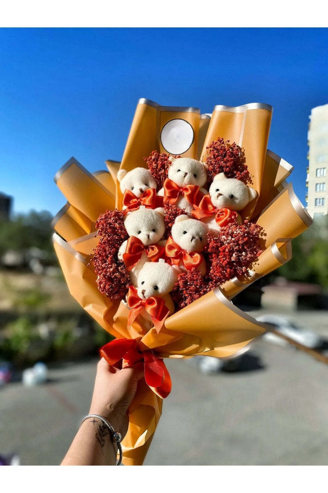 Little Bear Flowers, Plush Bear Flower Bouquet, Love Bear Flower Bouquet