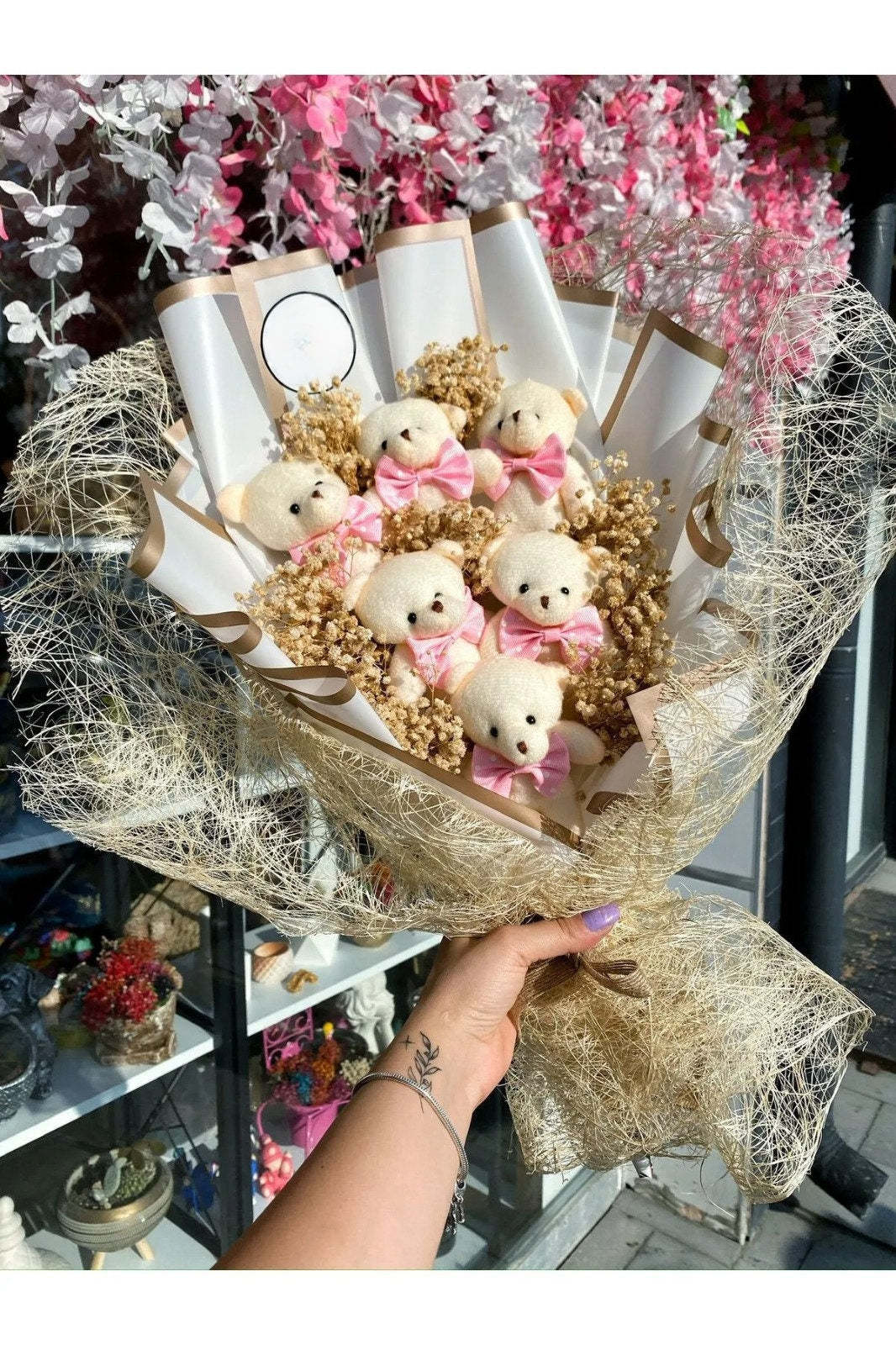 Little Bear Flowers, Plush Bear Flower Bouquet, Love Bear Flower Bouquet