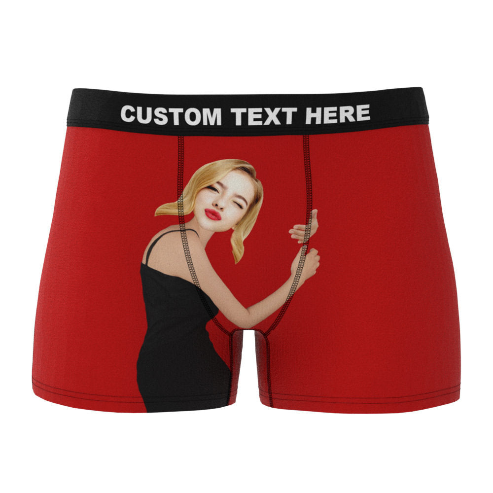 Men's Custom Face On Body Boxer Shorts - Dark Skin-ilovevango
