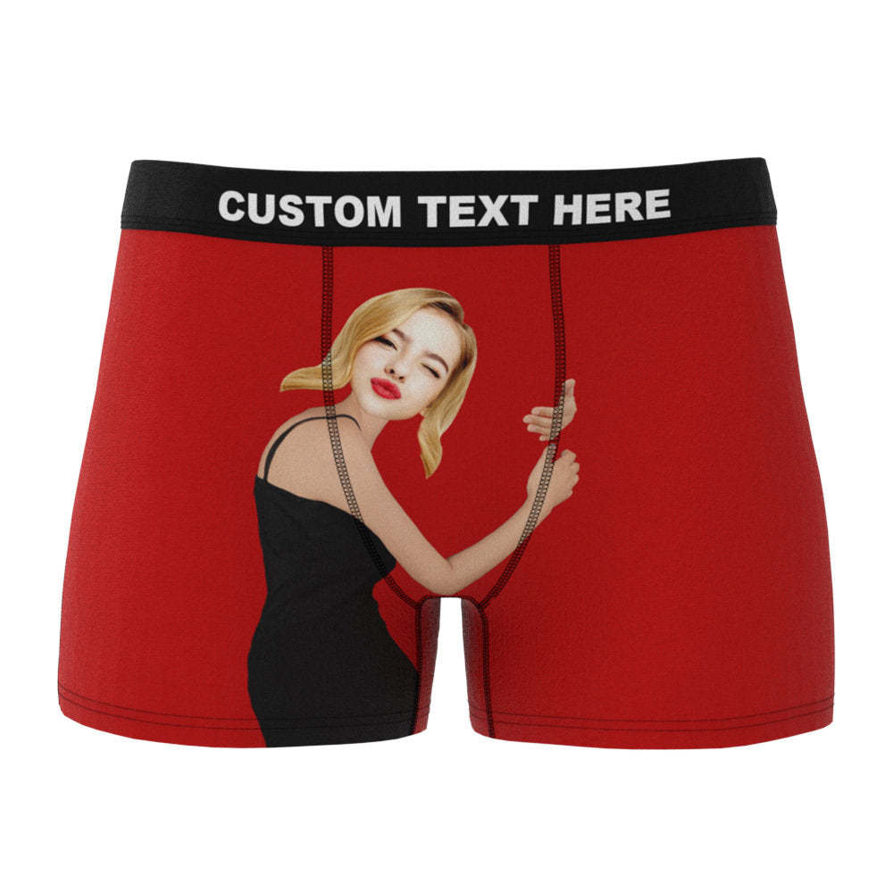 Men's Custom Face On Body Boxer Shorts - Dark Skin-ilovevango