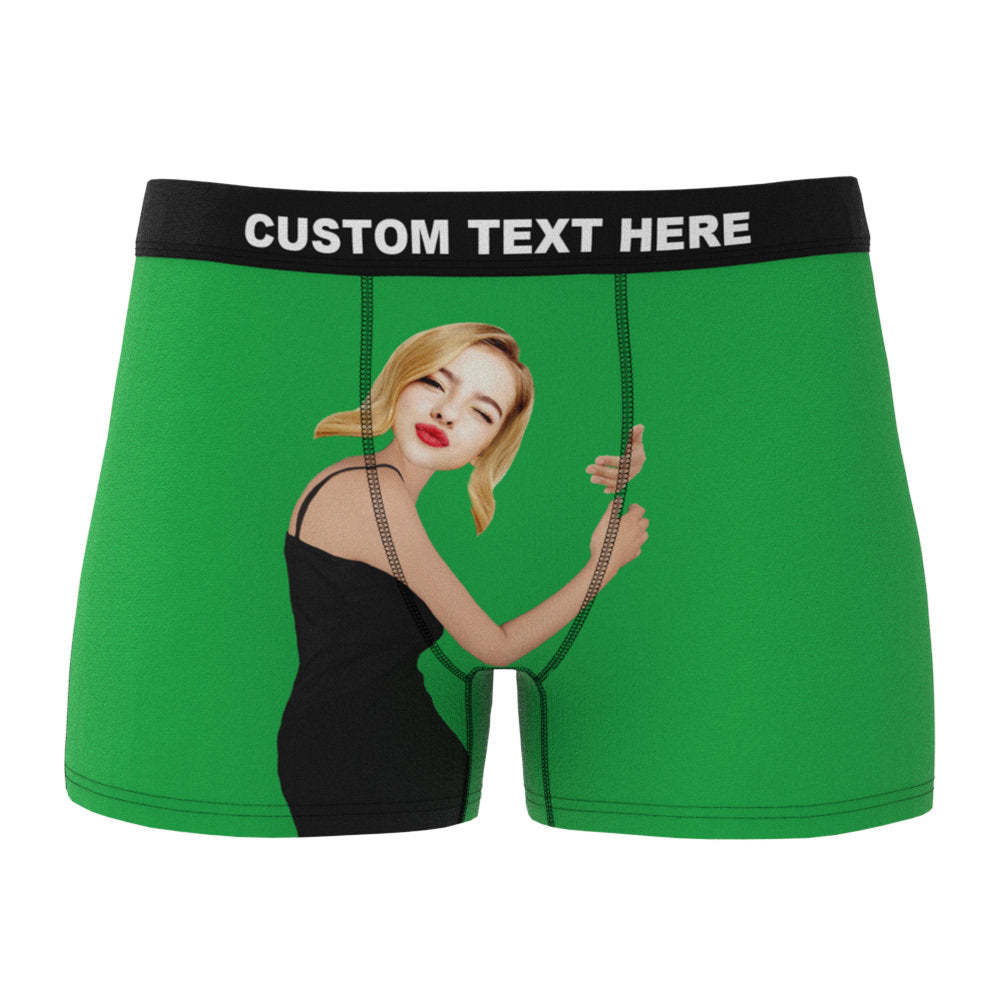 Men's Custom Face On Body Boxer Shorts - Dark Skin-ilovevango