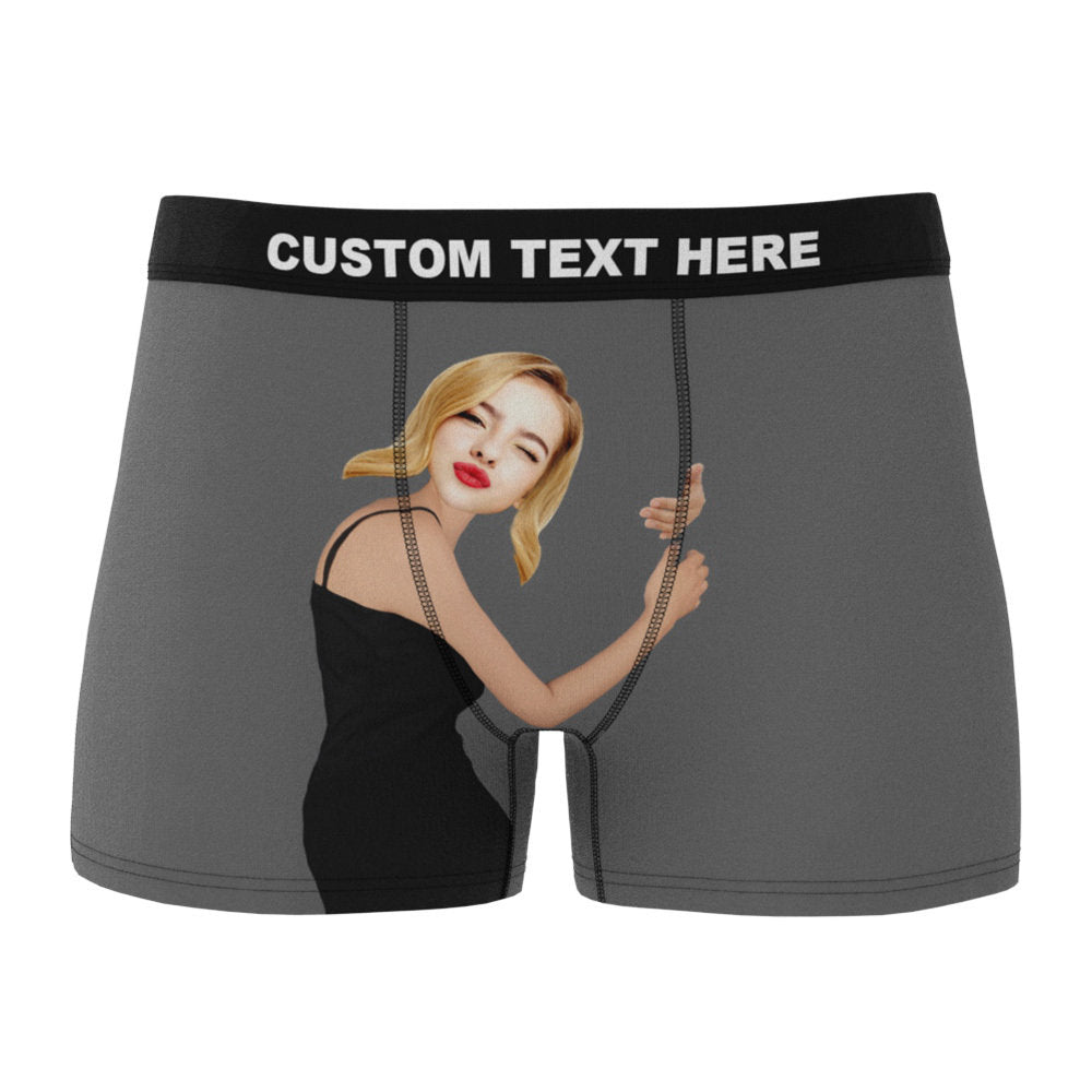 Men's Custom Face On Body Boxer Shorts - Dark Skin-ilovevango