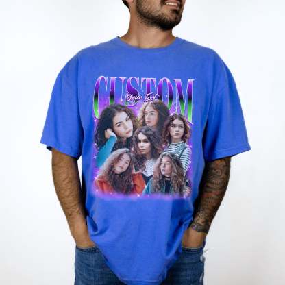 Custom 90s Bootleg Comfort Colors Shirt Personalized Name and Photo, Vintage Graphic Y2K Bootleg Rap Tee, Funny Boyfriend Girlfriend Tshirt-ilovevango
